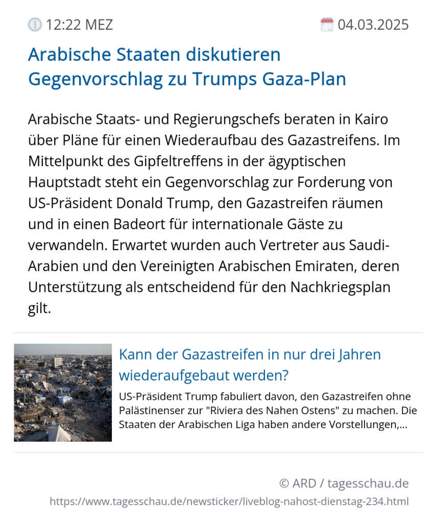 Screenshot eines tagesschau Liveblog Eintrags.