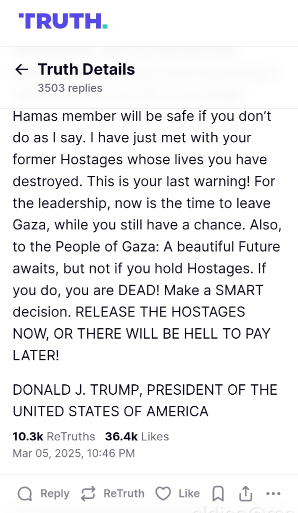 Trump droht Gaza