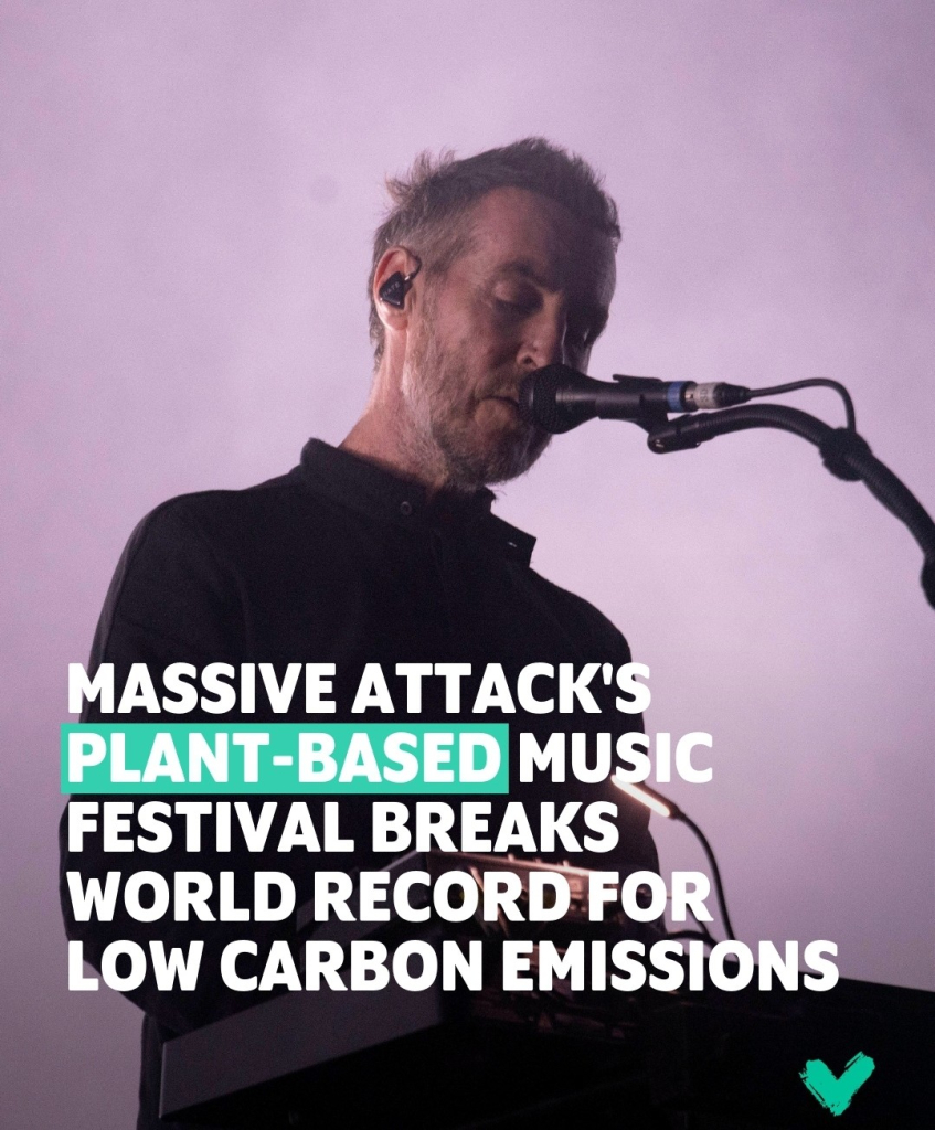 Robert Del Naja - am Microphon, MASSIVE ATTACK'S PLANT-BASED MUSIC FESTIVAL BREAKS WORLD RECORD FOR LOW CARBON EMISSIONS