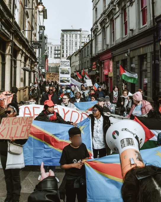 Huge protest in Cardiff