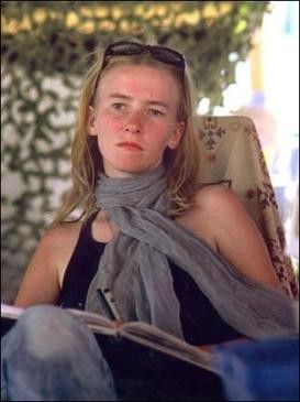 Picture of Rachel Corrie, human rights activist who was crushed to death by an Israeli tank and died 22 years ago today.