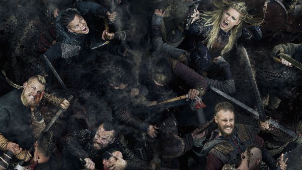 Lagertha Lothbrok from "Vikings" in the midst of battle