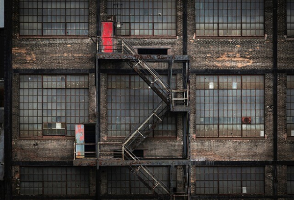 Photo of a house with a fire escape.