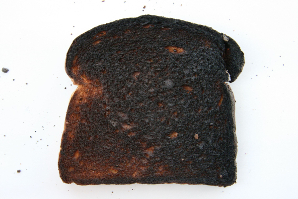 The Free Dictionary defines 'to be toast' as :To be in serious trouble; to be ruined, finished, or defeated."  This image is of a piece of burnt toast. That's earth in our climate situation. 