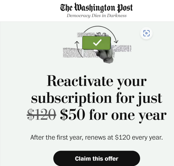 Washington Post: Reactivate your subscription