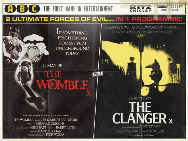 The Womble and The Clanger in the style of The Omen and The Exorcist