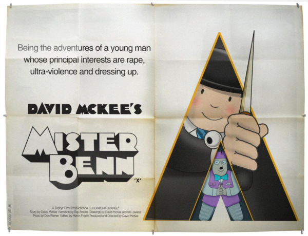 Mr Benn in the style of Clockwork Orange.