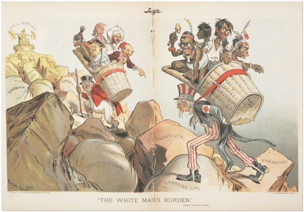 The White Man's burden famous image from the late 1800's