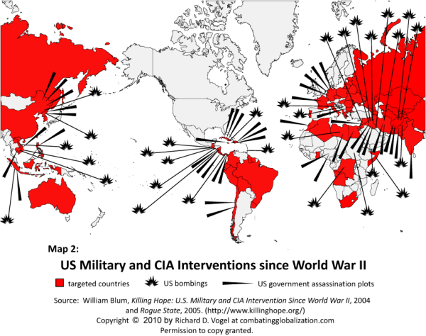 US Military and CIA interventions since WWII