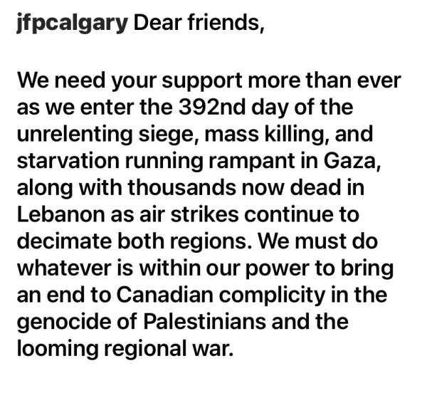 RALLY FOR PALESTINE CALGARY CITY HALL NOVEMBER 3rd at 2pm  Donation link: square.link/u/husrjITe  We hope to see you on Sunday.   In solidarity, linktr.ee/jfp_yyc  #yyc #Calgary  #gaza #palestine #gazaunderattack #lebanon #savepalestine #freepalestine