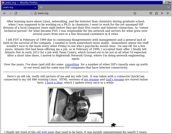 Screenshot of the website under lewis.org