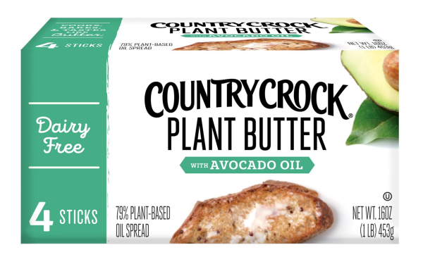 The new packaging of Country Crock margarine, which the company is now calling "Plant Butter" to better convince vegetarians and vegans to buy it, even though it's the same ol' oil-based margarine it's always been.