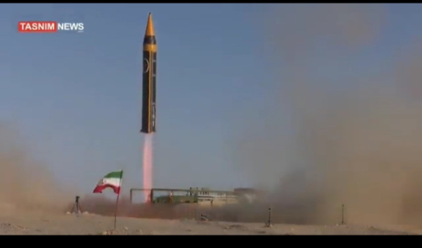 Screen capture of the test launch of Iranian ICBM that maybe used against Israel soon 