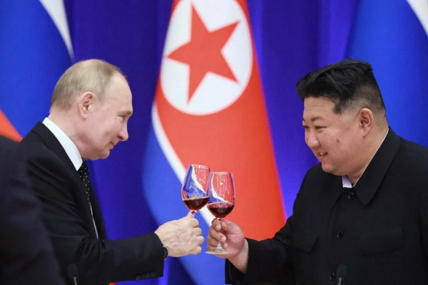 Vladimir Putin and Kim Jong-un