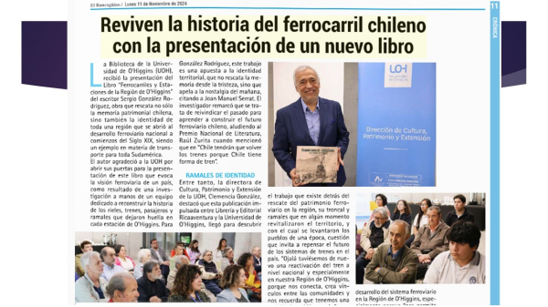 Reviven la historia del ferrocarril chileno con la presentación de un nuevo libro
(crónica el rancagüino)