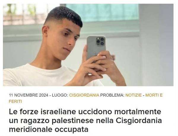 Il quattordicenne Naji Nidal Naji Zamaara è stato ucciso dalle forze israeliane nella Cisgiordania occupata. Foto: per gentile concessione della famiglia Zamaara.