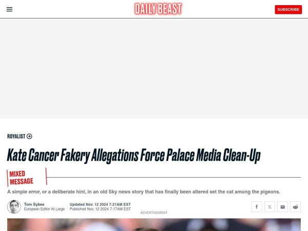 Kate Cancer Fakery Allegations Force Palace Media Clean-Up