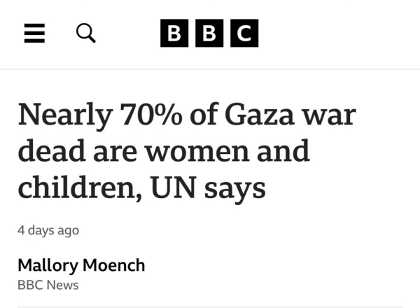 Nearly 70% of Gaza war
dead are women and
children, UN says
4 days ago
Mallory Moench
BBC News