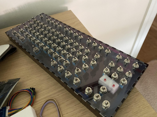 A qwerty keyboard but all the keys are replaced with switches