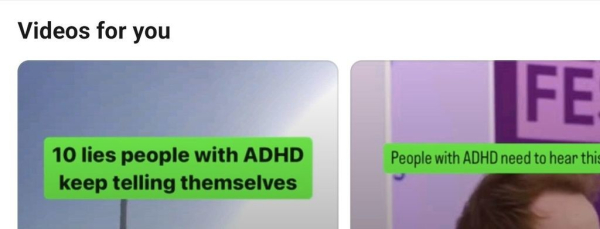 My "Videos for you" section on LinkedIn are all about ADHD