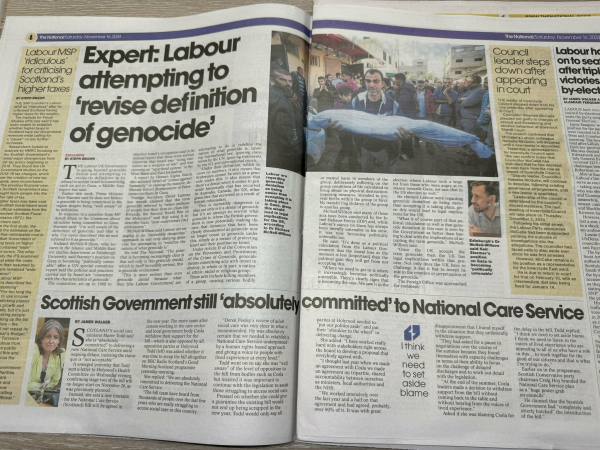 “This is incredibly dangerous in that not only is it a denial of genocide but it’s an attempt to rewrite what genocide is, where the British government is now potentially making the case that instances that have been clearly documented as genocide now no longer count as genocide under this, simply as a means of protecting Israel and their position on Israel.”
READ MORE: UN committee likens Israeli practices and policies in Gaza to genocide
Under Article II of the Convention on the Prevention and Punishment of the Crime of Genocide, genocide means committing acts with intent to destroy, in whole or in part, a national, ethnical, racial or religious group.
These acts include killing members of a group, causing serious bodily or mental harm to members of the group, deliberately inflicting on the group conditions of life calculated to bring about its physical destruction, imposing measures intended to prevent births within the group or forcibly transferring children of the group to another group.
McNeil-Willson said many of these acts have been conducted by the Israel Defense Forces (IDF) and, while Labour’s stance on Gaza has always been morally untenable in his view, it was now becoming politically untenable too. 