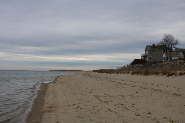 seashore, winter day, house on beach, Chatham, Massachusetts