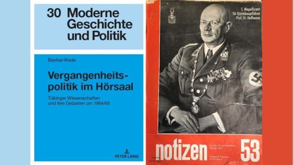 Collage. Bild links: (C) Verlag Peter Lang. Bild rechts: Cover der Notizen, fotografiert von Bastian Wade.