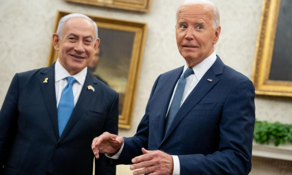 Joe Biden recibe a Benjamin Netanyahu en el Despacho Oval, el pasado 25 de julio. (Andrew Harnik / Getty)