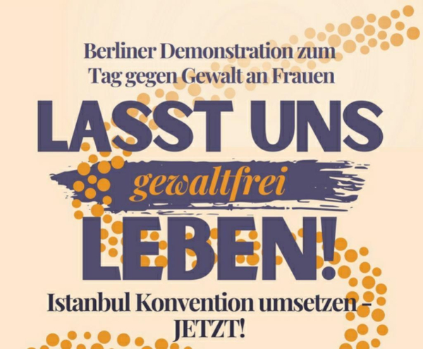 Demoplakat: Lasst uns gewaltfrei leben!