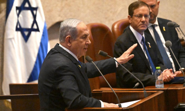 Benjamin Netanyahu, en el Parlamento israelí (DEBBIE HILL)