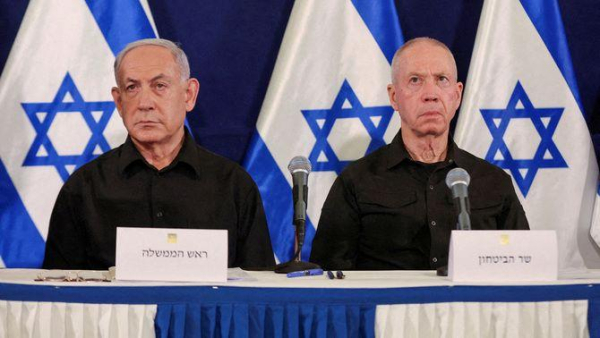 Benjamin Netanyahu i Yoav Gallant durant una roda de premsa (Reuters)