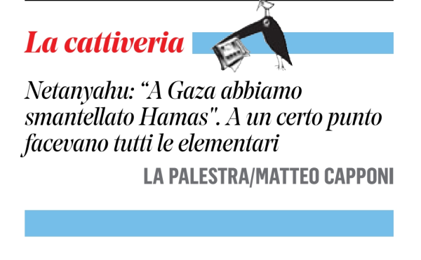 Netanyahu: "A Gaza abbiamo smantellato Hamas".

A un certo punto facevano tutti le elementari.