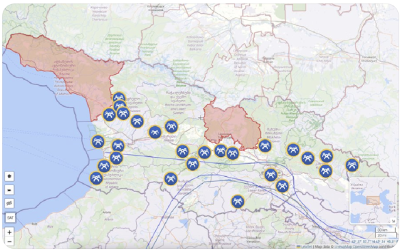 Map of protests in Georgia