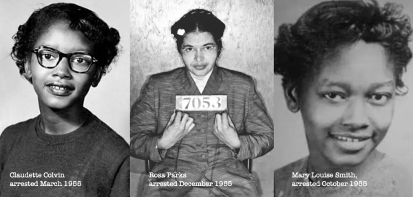 Claudette Colvin, Rosa Parks, and Mary Louise Smith, 1950s