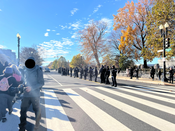 Cops early on as they attempted to hold the street