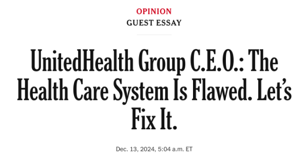 Opinion
Guest Essay

UnitedHealth Group C.E.O.: The Health Care System Is Flawed. Let’s Fix It.