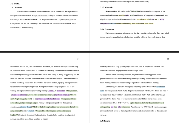 Setup of Study 1 (Chapter 3, Manuscript 2)