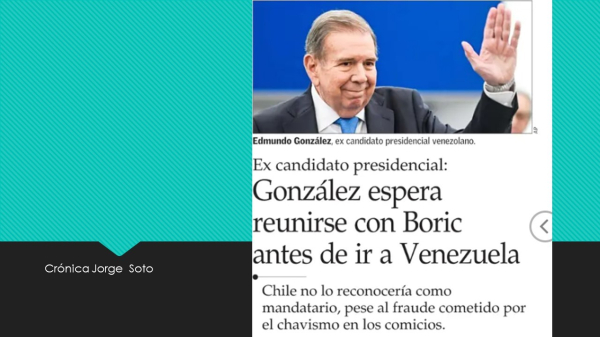 Gonzákez espera reunirse con Boric antes de ir a Venezuela crónica de Jorge Soto (El Mercurio)