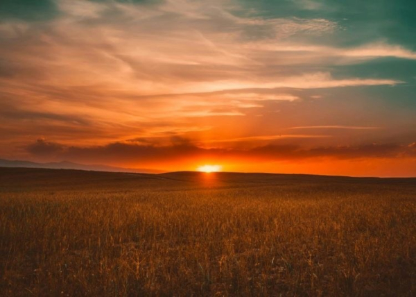 Picture sunset looking towards the hills