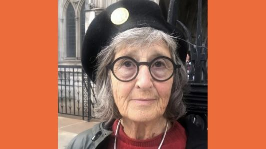 Picture of Gaie Delap a 77-year-old activist sent back to prison due to issues fitting tag