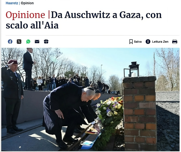 Netanyahu a una cerimonia commemorativa per le vittime dell'Olocausto in Germania, l'anno scorso.
Credito: Chaim Zach / GPO