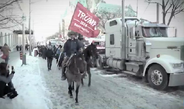 Trump supporters leading second wave of convoyers into Ottawa Feb 5 2022