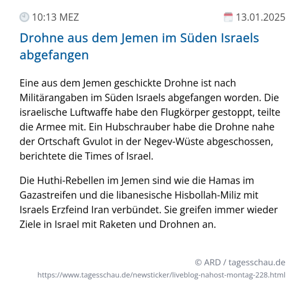 Screenshot eines tagesschau Liveblog Eintrags.