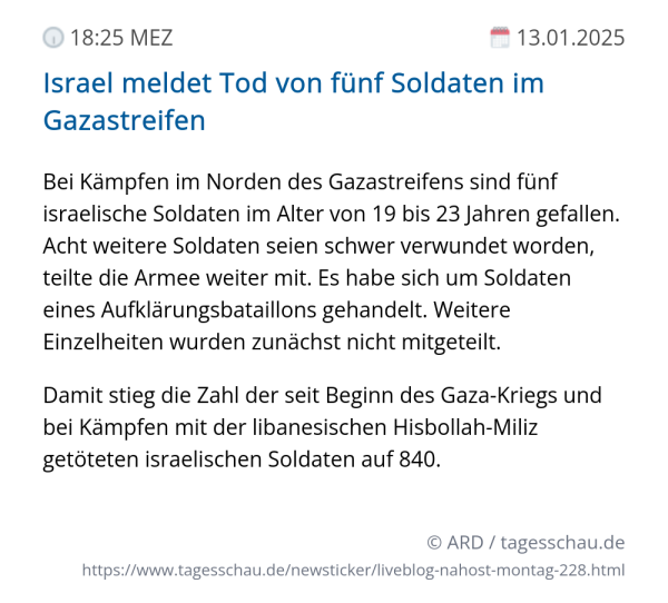 Screenshot eines tagesschau Liveblog Eintrags.