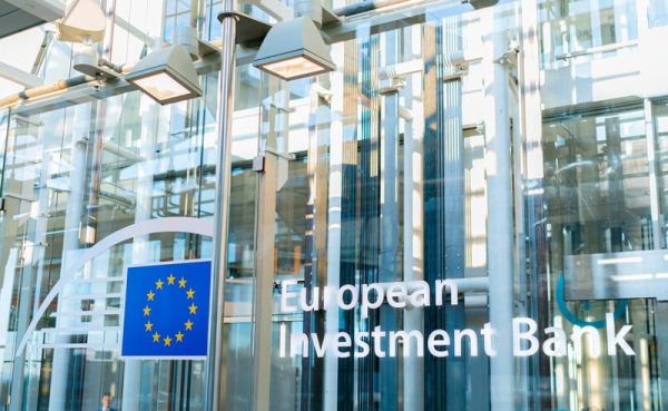 Foton van de gevel van de European Investment Bank