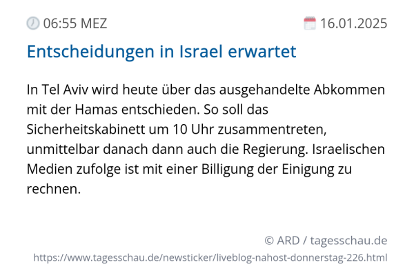 Screenshot eines tagesschau Liveblog Eintrags.