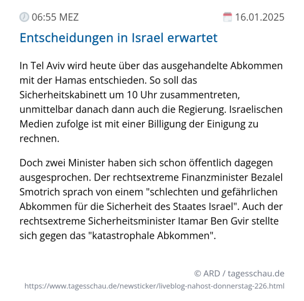 Screenshot eines tagesschau Liveblog Eintrags.