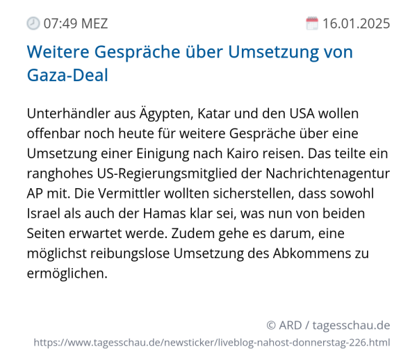 Screenshot eines tagesschau Liveblog Eintrags.