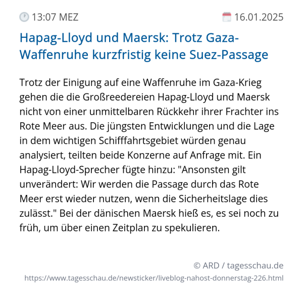 Screenshot eines tagesschau Liveblog Eintrags.