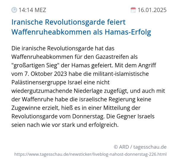 Screenshot eines tagesschau Liveblog Eintrags.